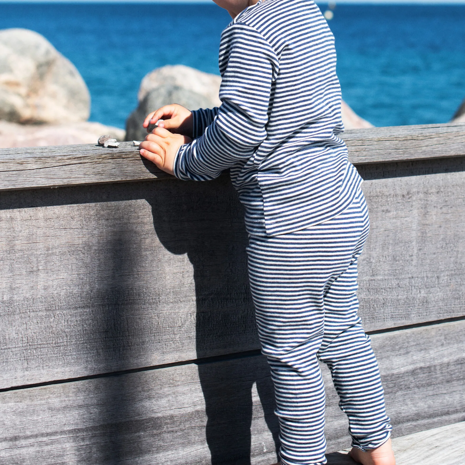 Baby Leggings Stripe, navy/offwhite