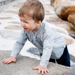 Baby Peasant Shirt, indigo gem