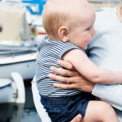 Baby Tank Stripe, navy/offwhite