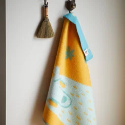 BAMSE Baby Size Throw, turquoise/orange