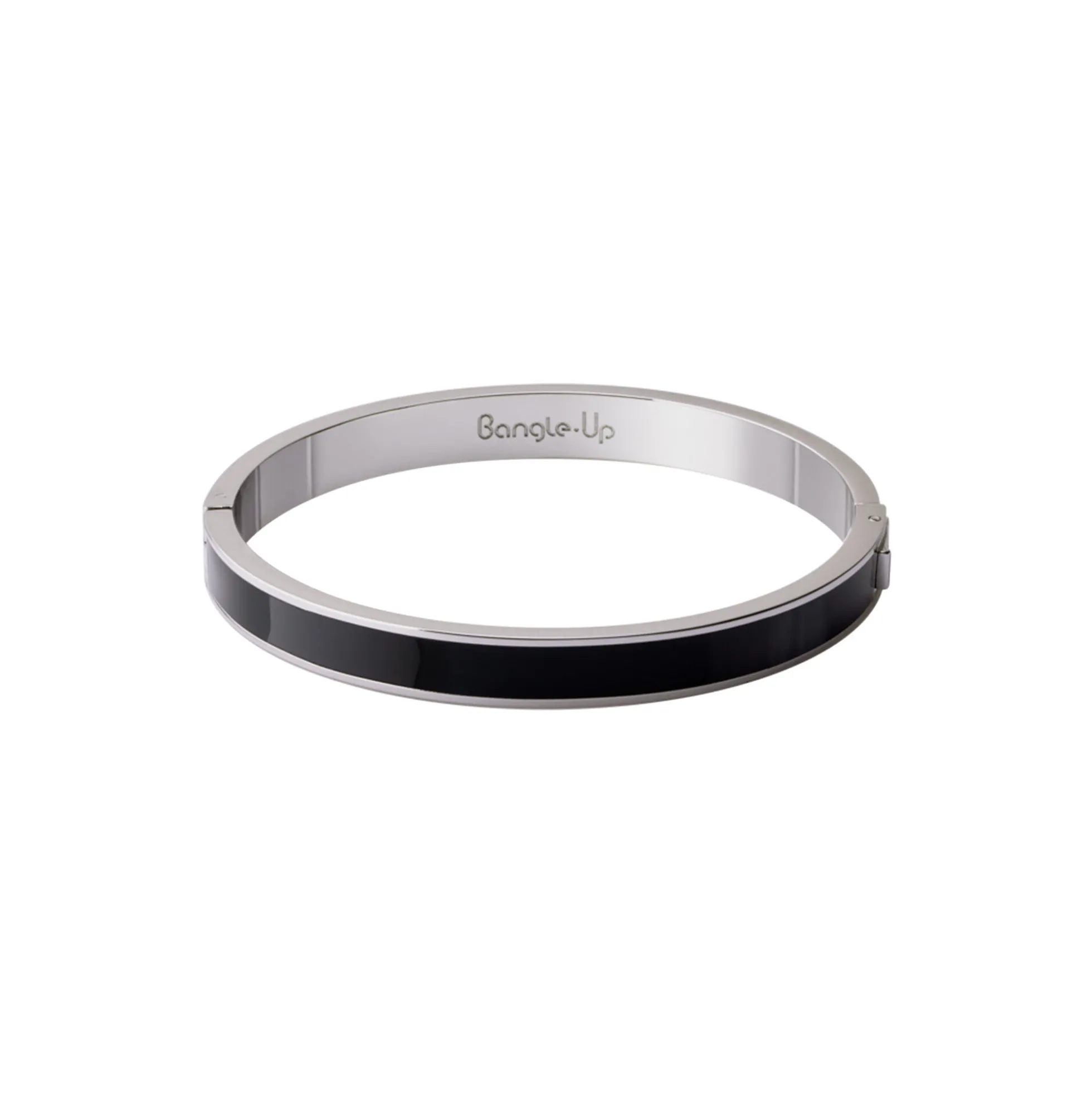 BANGLE Bracelet 7 mm T2, rhodium/black