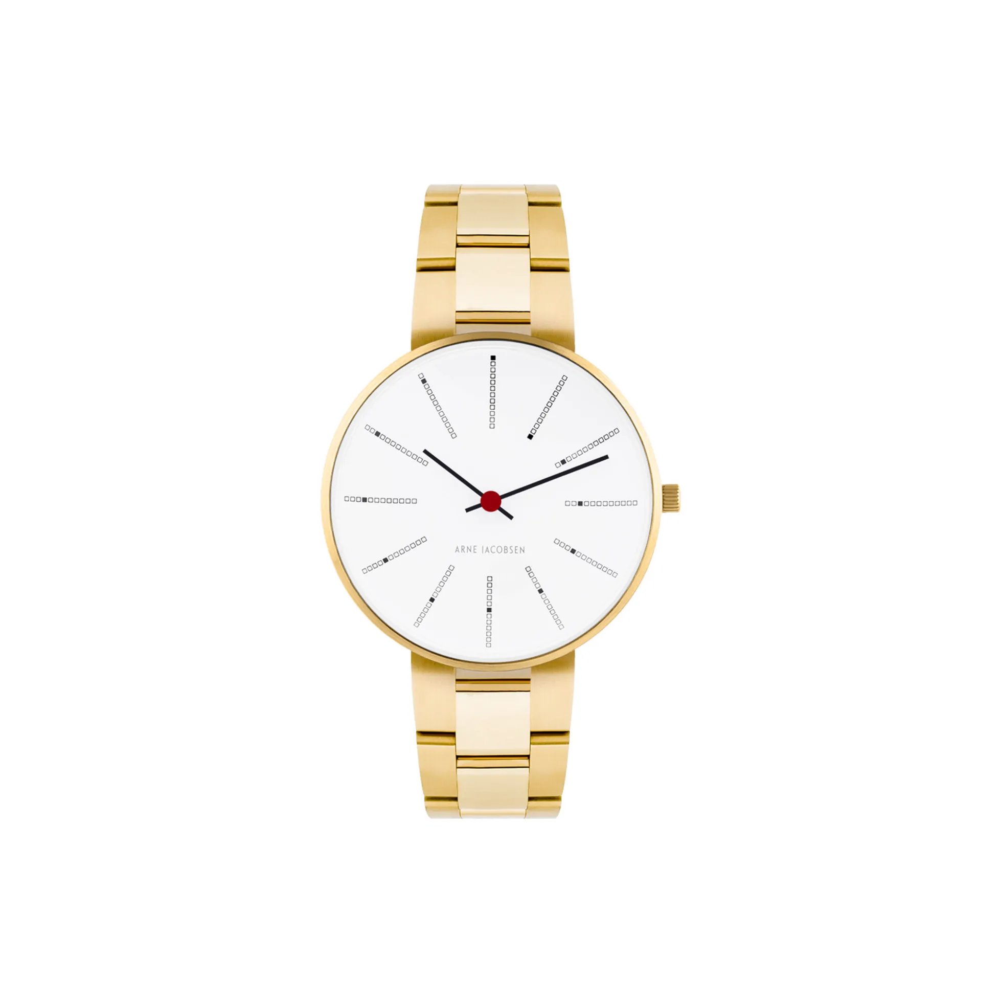 Bankers armbåndsur, white/gold/gold