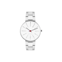 Bankers armbåndsur, white/steel/steel