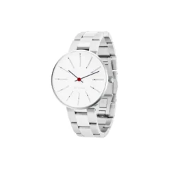 Bankers armbåndsur, white/steel/steel