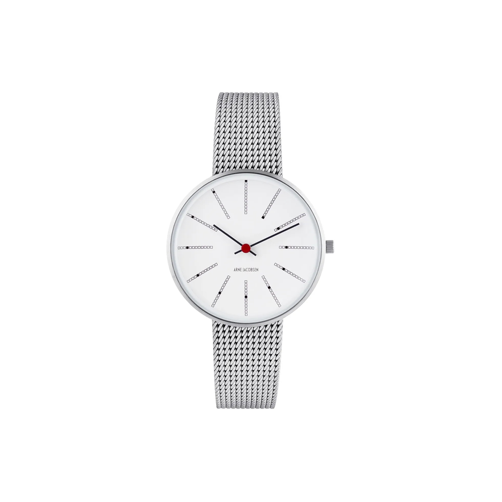 Bankers armbåndsur, white/steel/matt steel