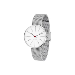Bankers armbåndsur, white/steel/matt steel