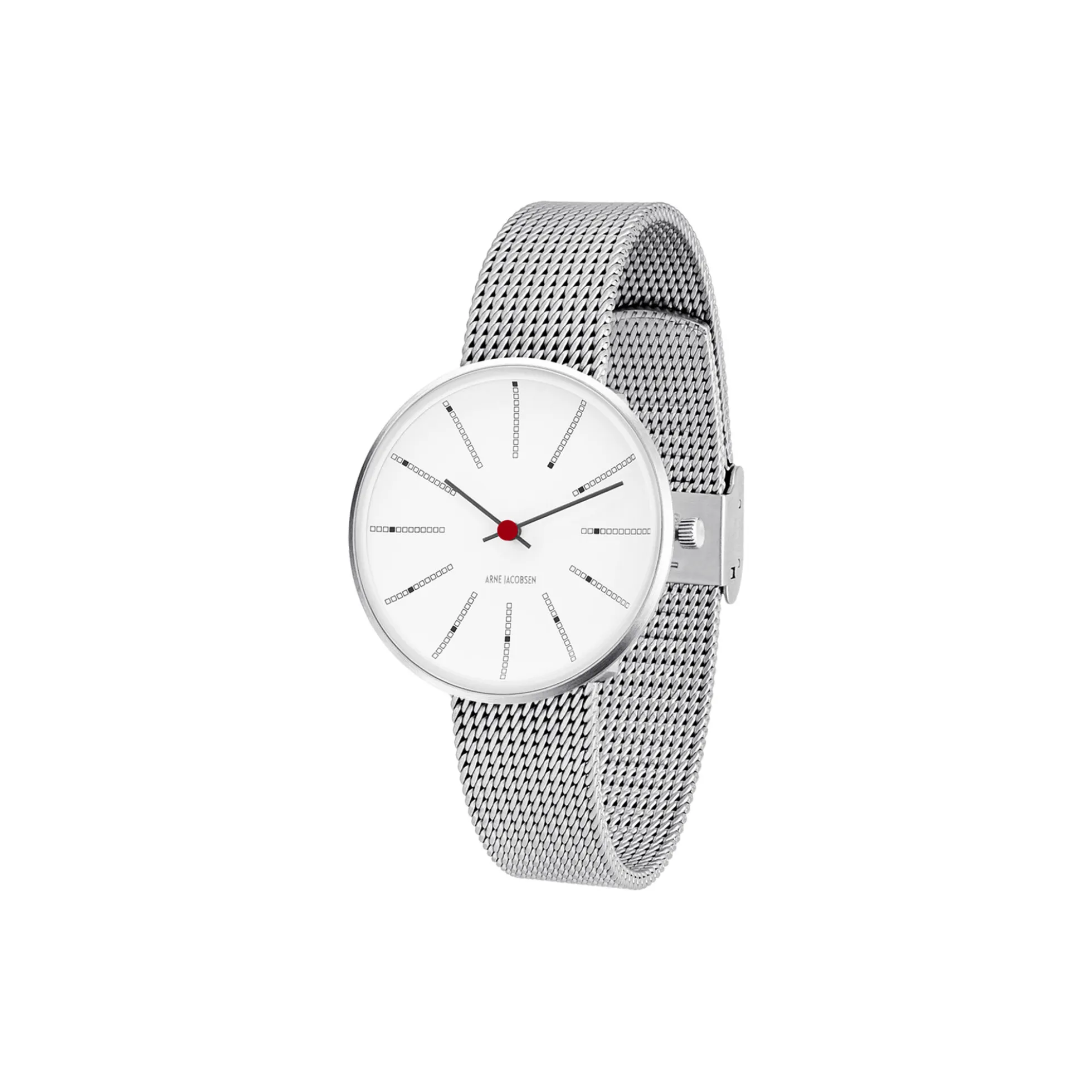 Bankers armbåndsur, white/steel/matt steel