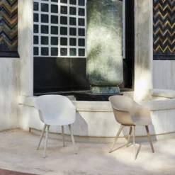 Bat Dining Chair Outdoor, alabaster white