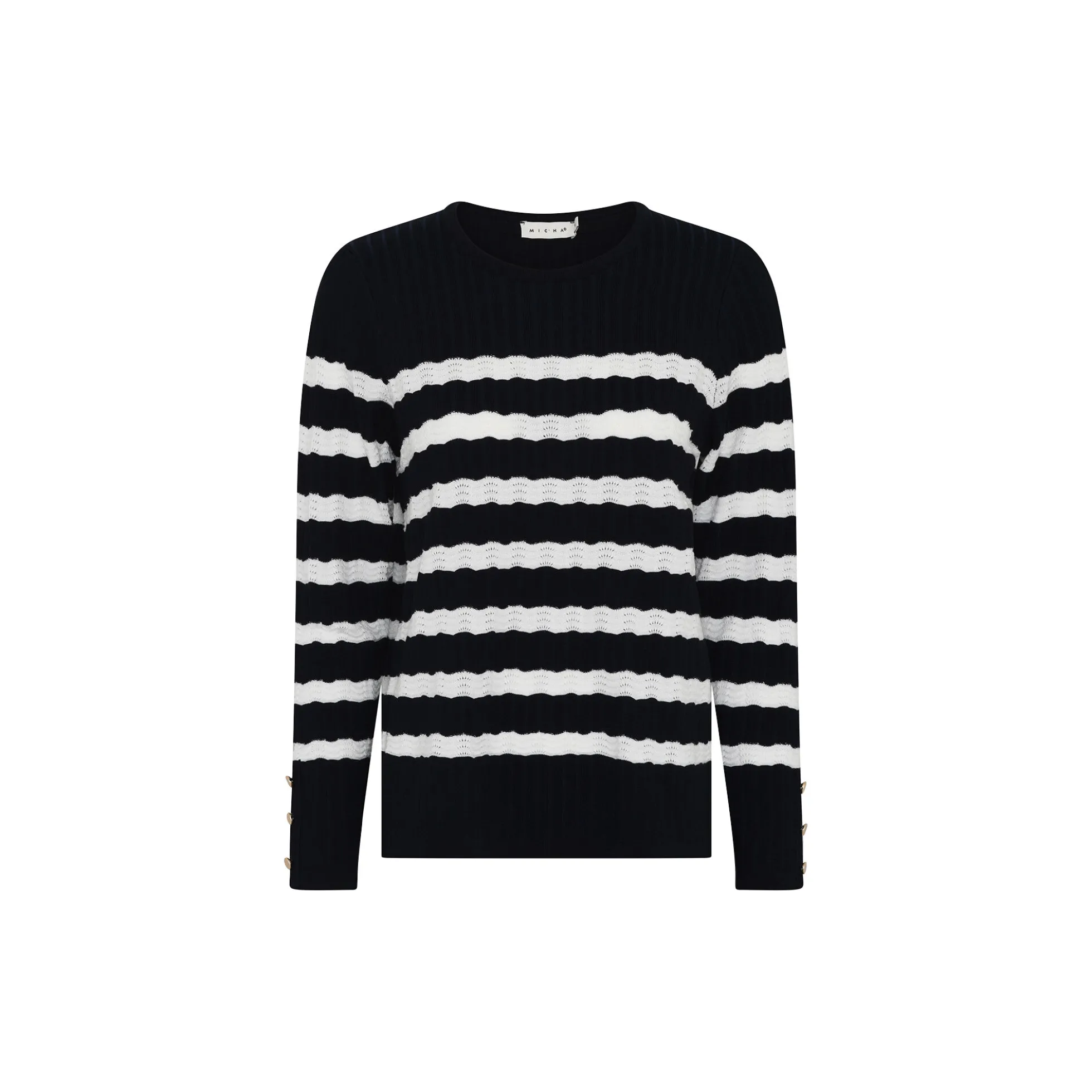 BBJumper BBEcoveroAutStripeK, navy/ofwhi