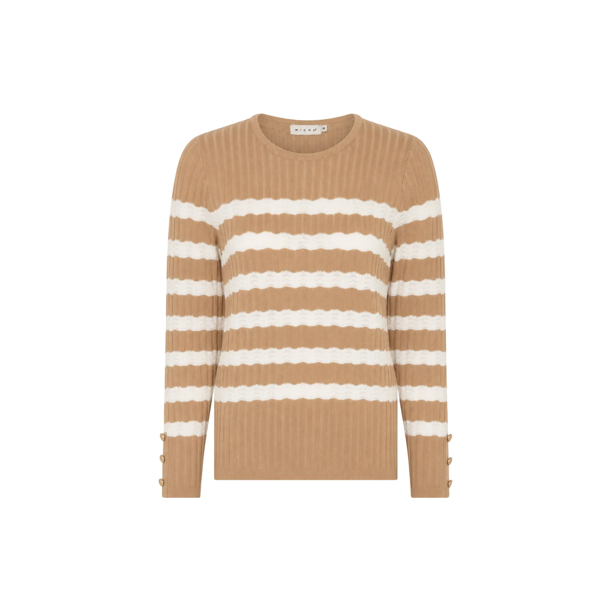 BBJumper BBEcoveroAutStripeK, camel/offw