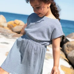 Beach Dress Stripe, navy/offwhite
