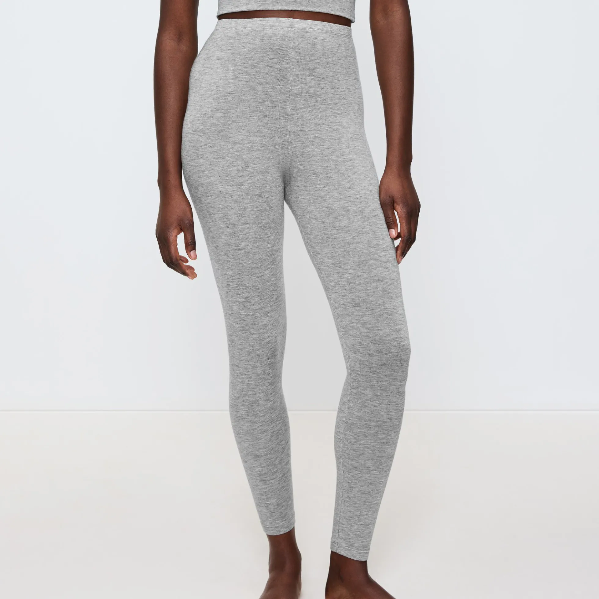 Beauty Layers Leggings Wool, medium grey melange