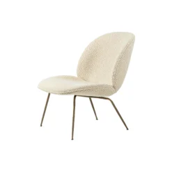 Beetle Lounge Chair Fully Upholstered, Dora Boucle 0002/antique brass