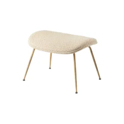 Beetle Ottoman Fully Upholstered, Dora Boucle 0002/antique brass