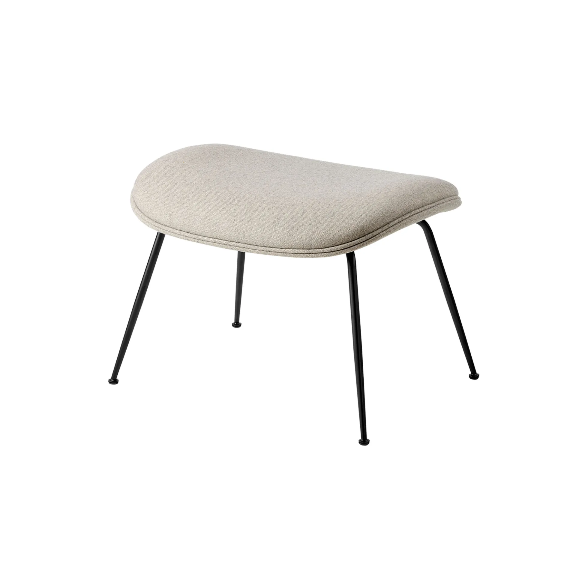 Beetle Ottoman Fully Upholstered, Plain 0025/black matt