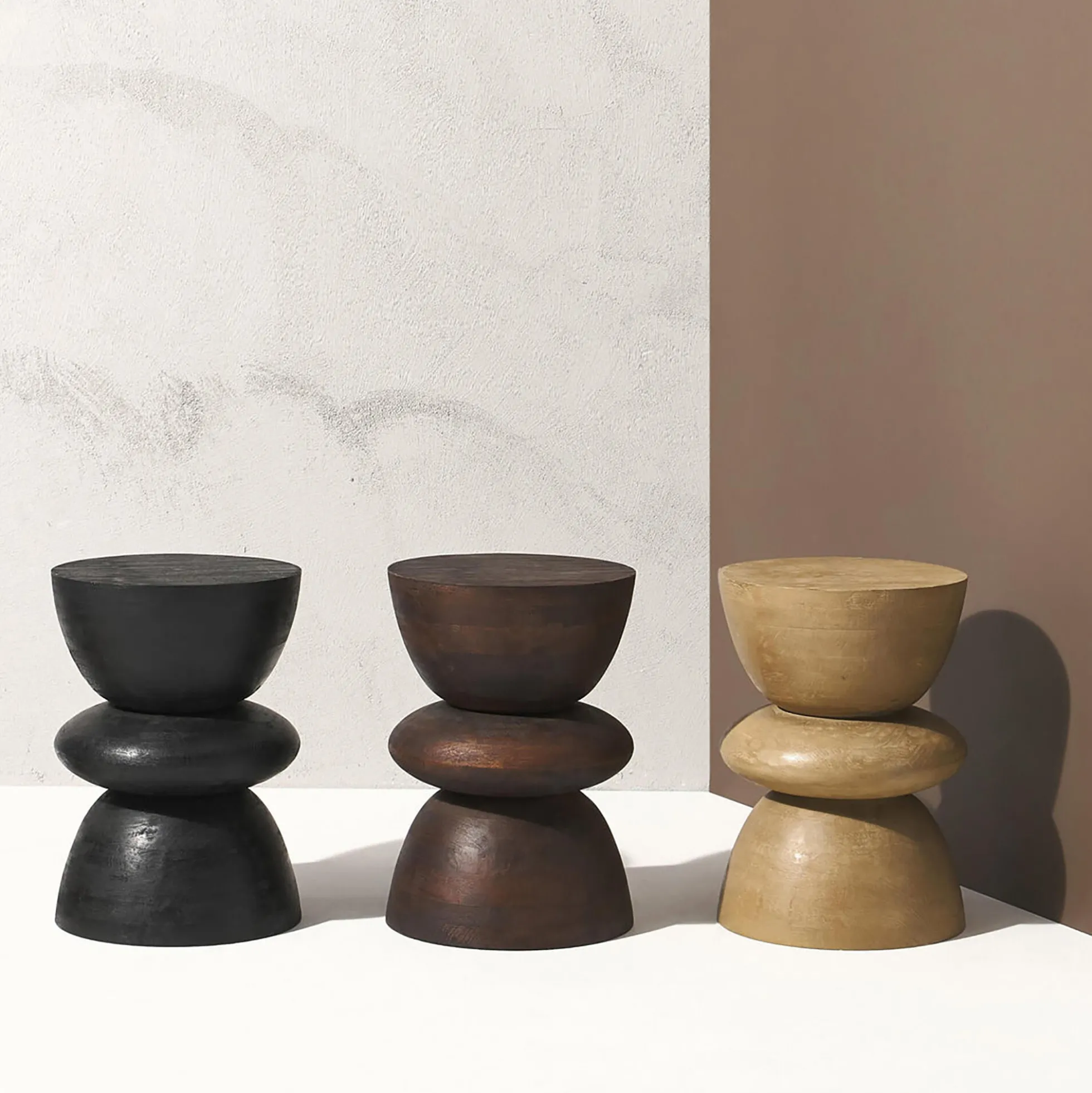 Benno Round Side Table, mango wood