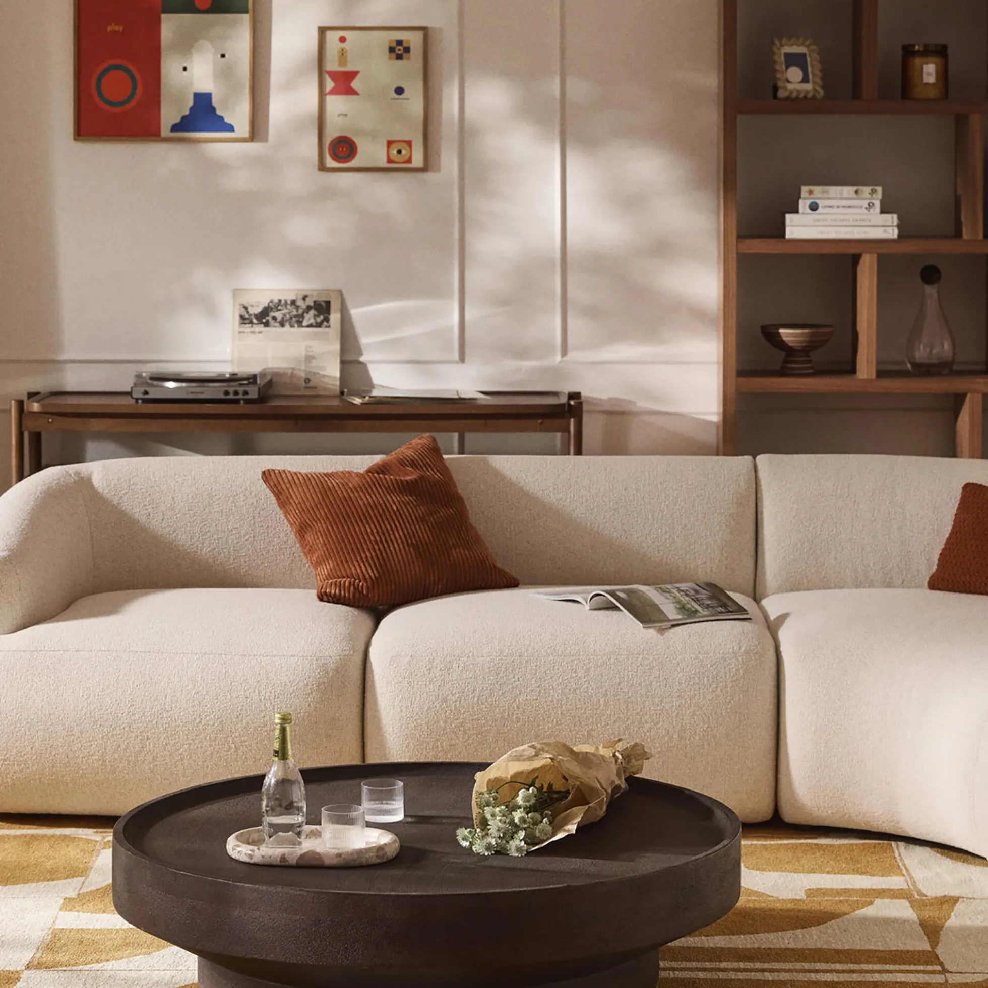 Benno XL Round Coffee Table, mango wood