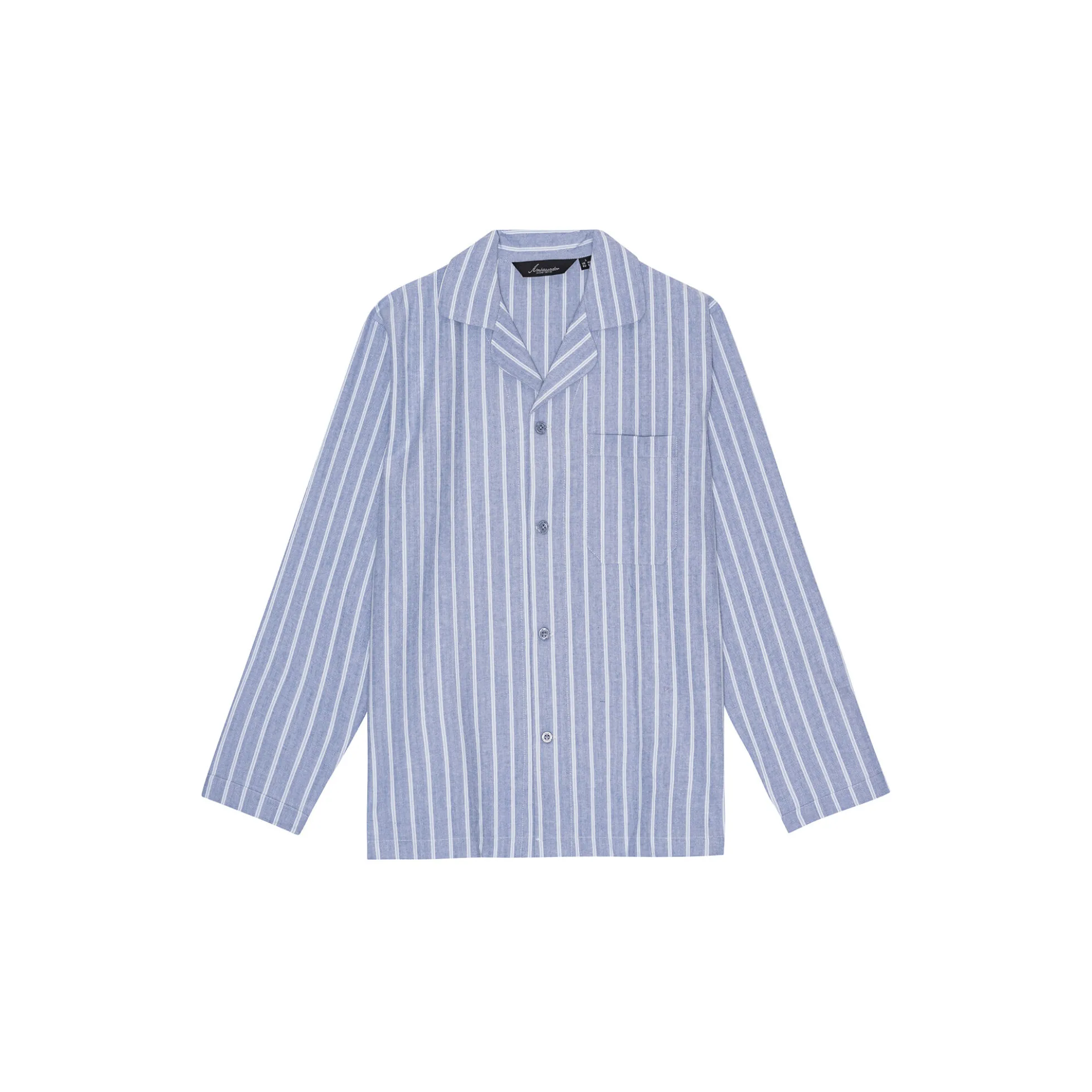 Bergen Pyjamas, herringbone blue/off white