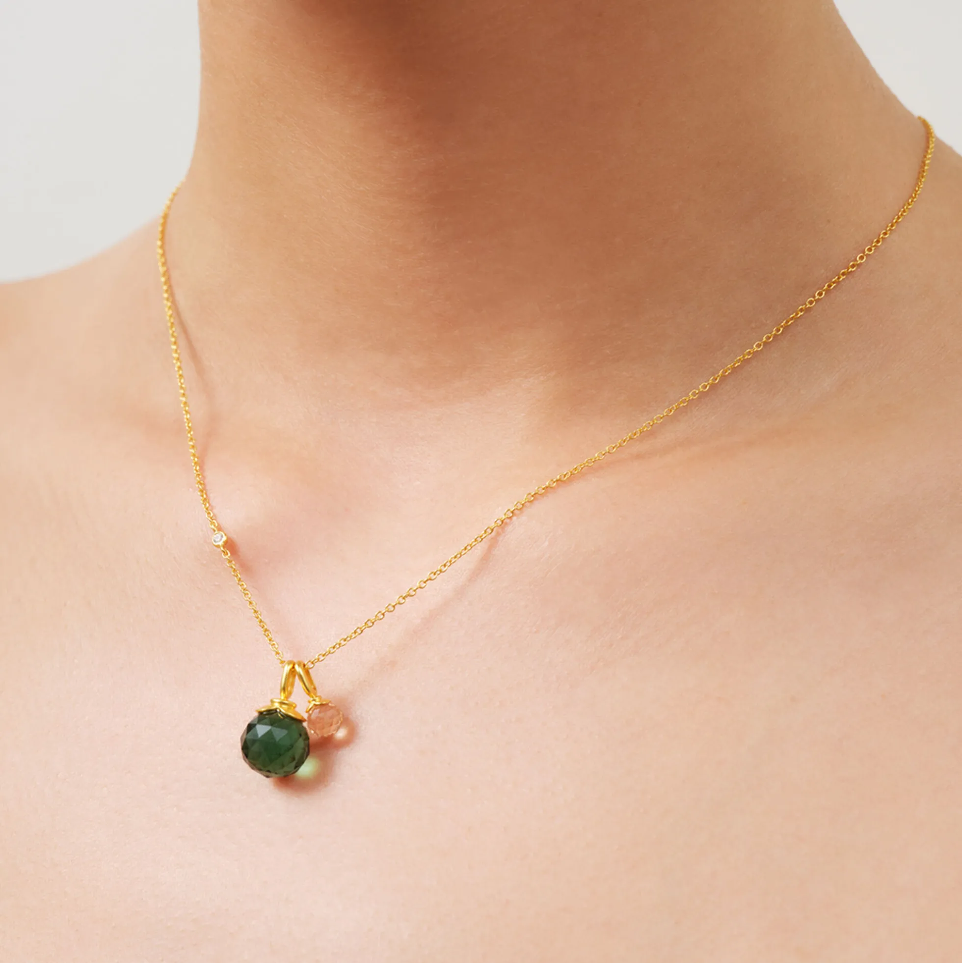 Berry Pendant M, gold/turmalin