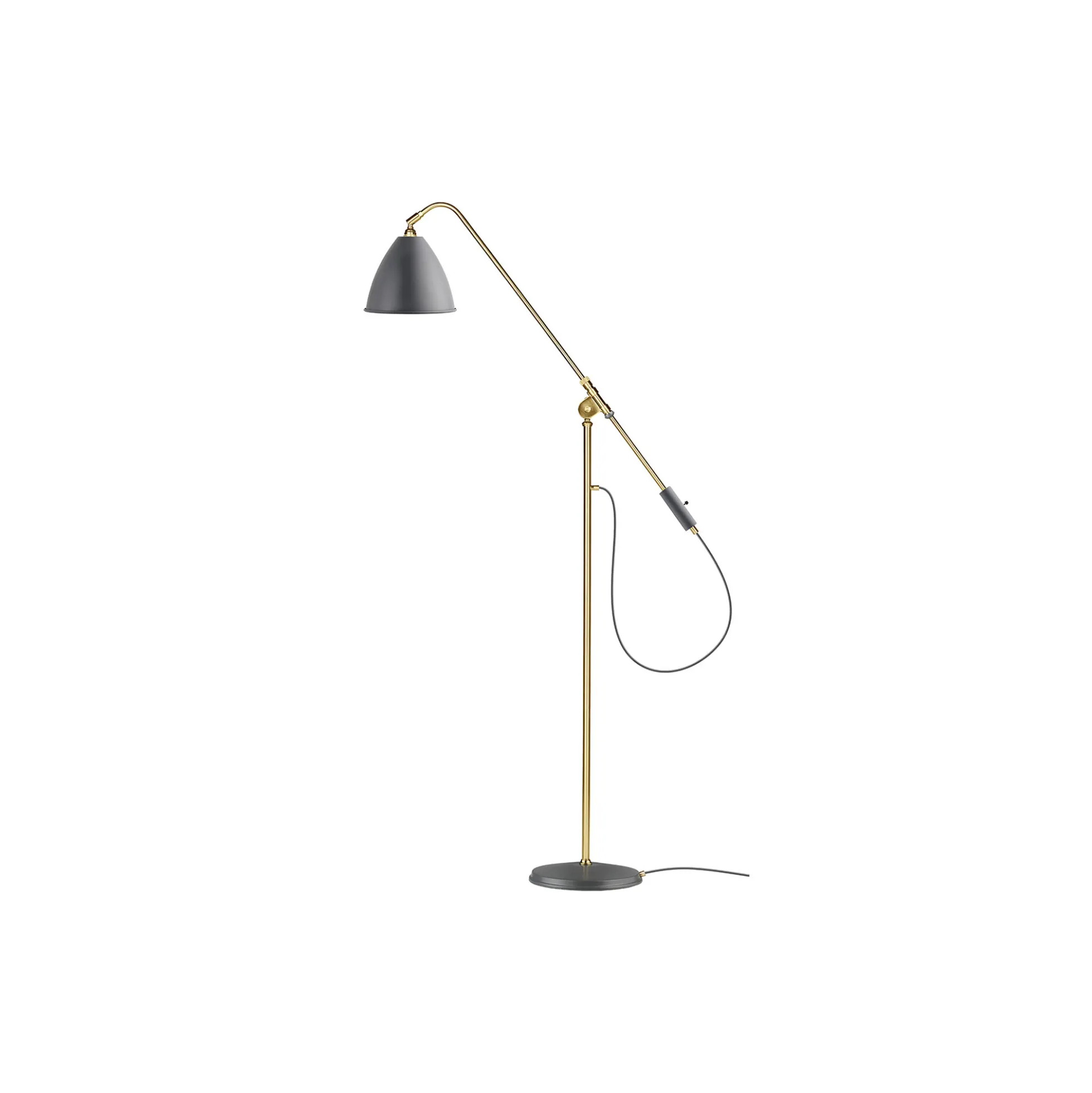Bestlite BL4 Floor Lamp, grey semi matt/brass