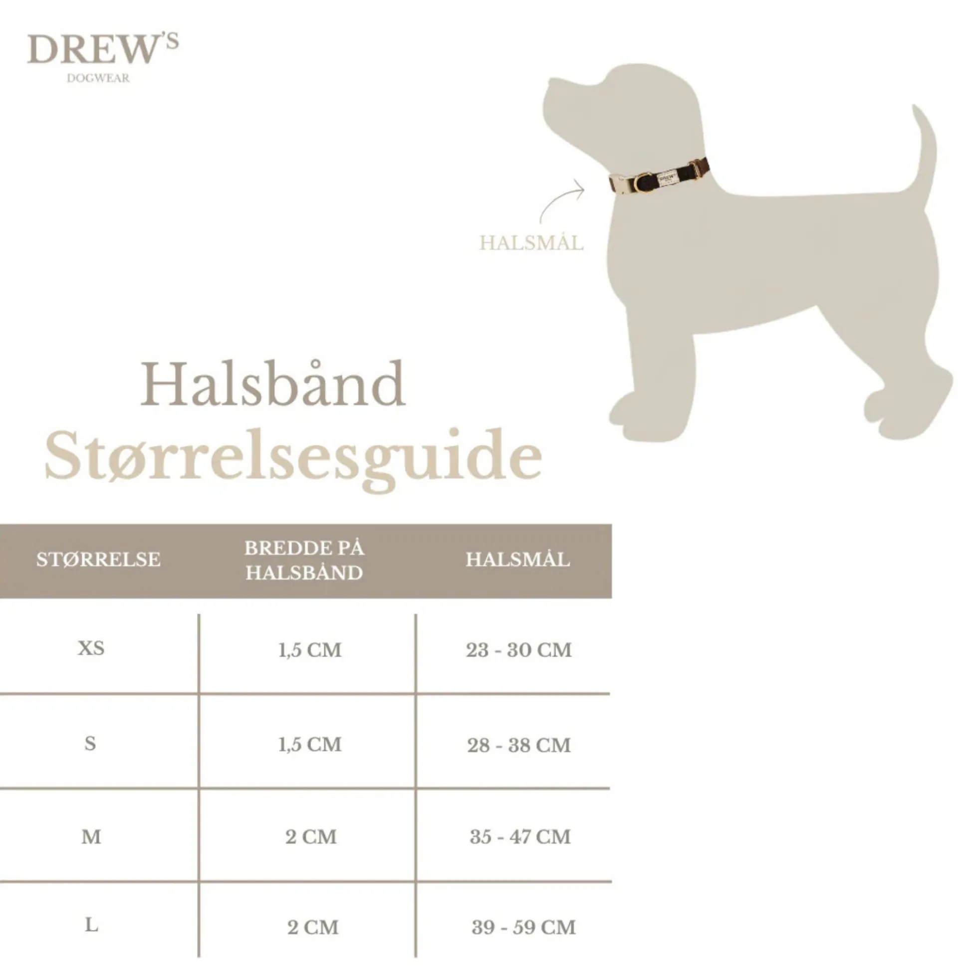 Blødt & Justerbart hundehalsbånd, chocolate