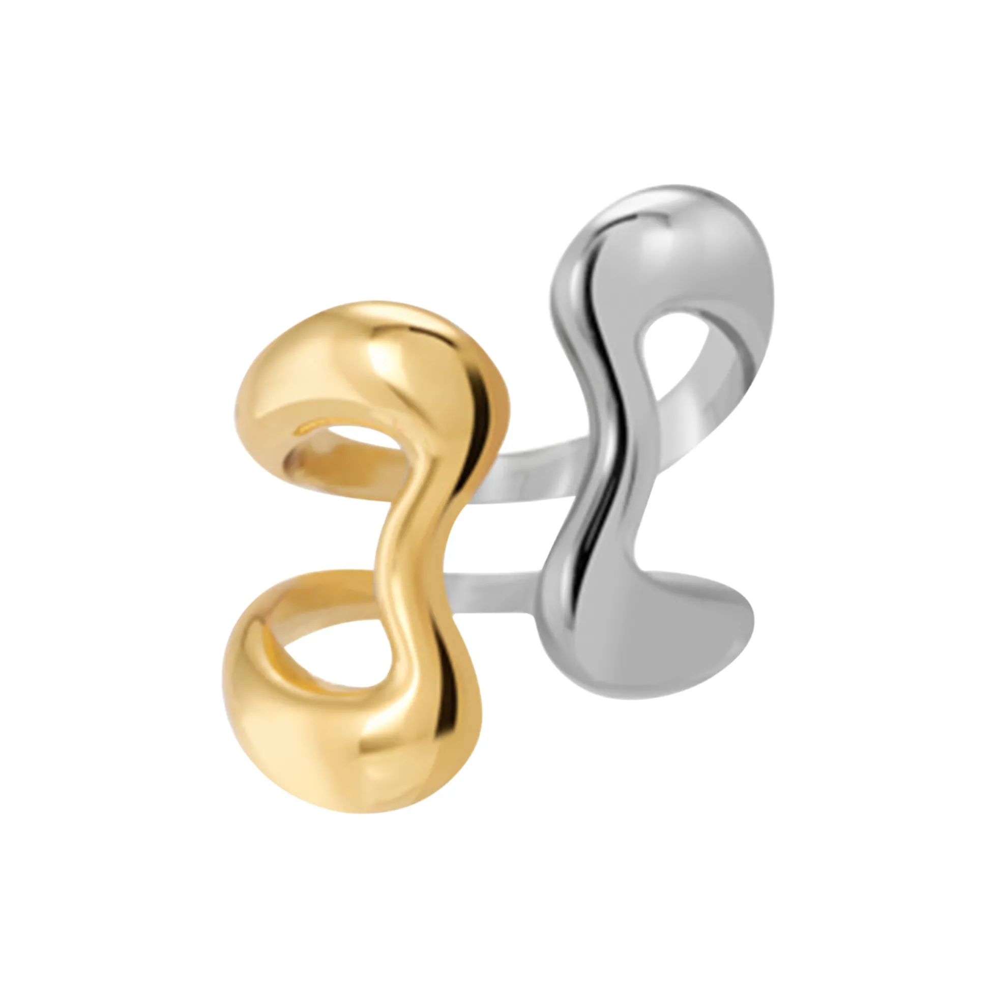 B LINE Ring, light gold/rhodium