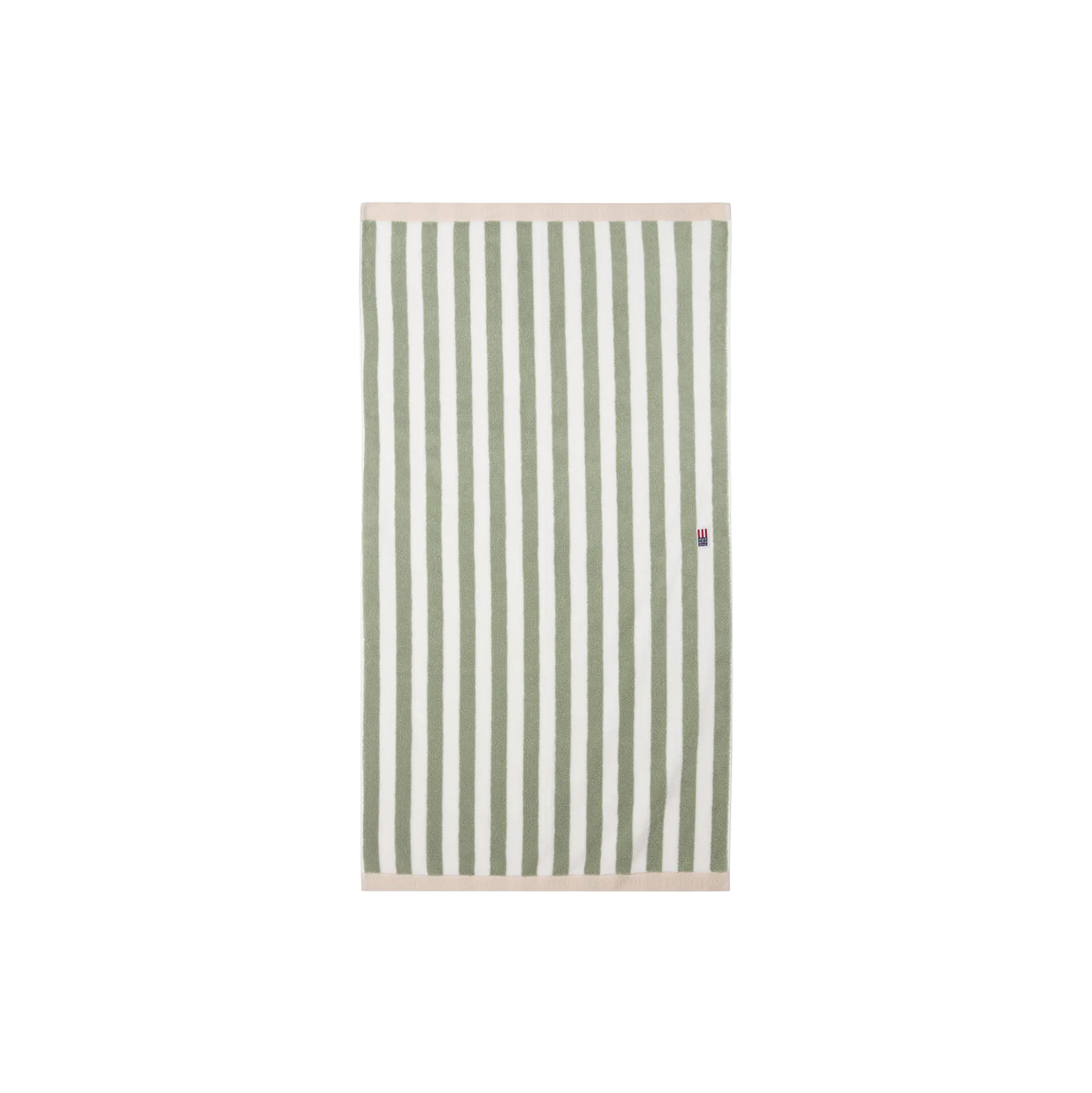 Block Striped Towel, vintage green/white/moonbeam