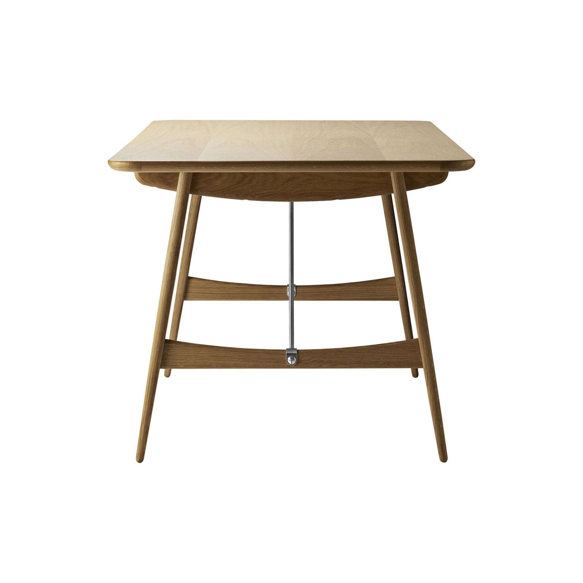 BM1160 Jagtbordet spisebord, hvidolieret eg/stål