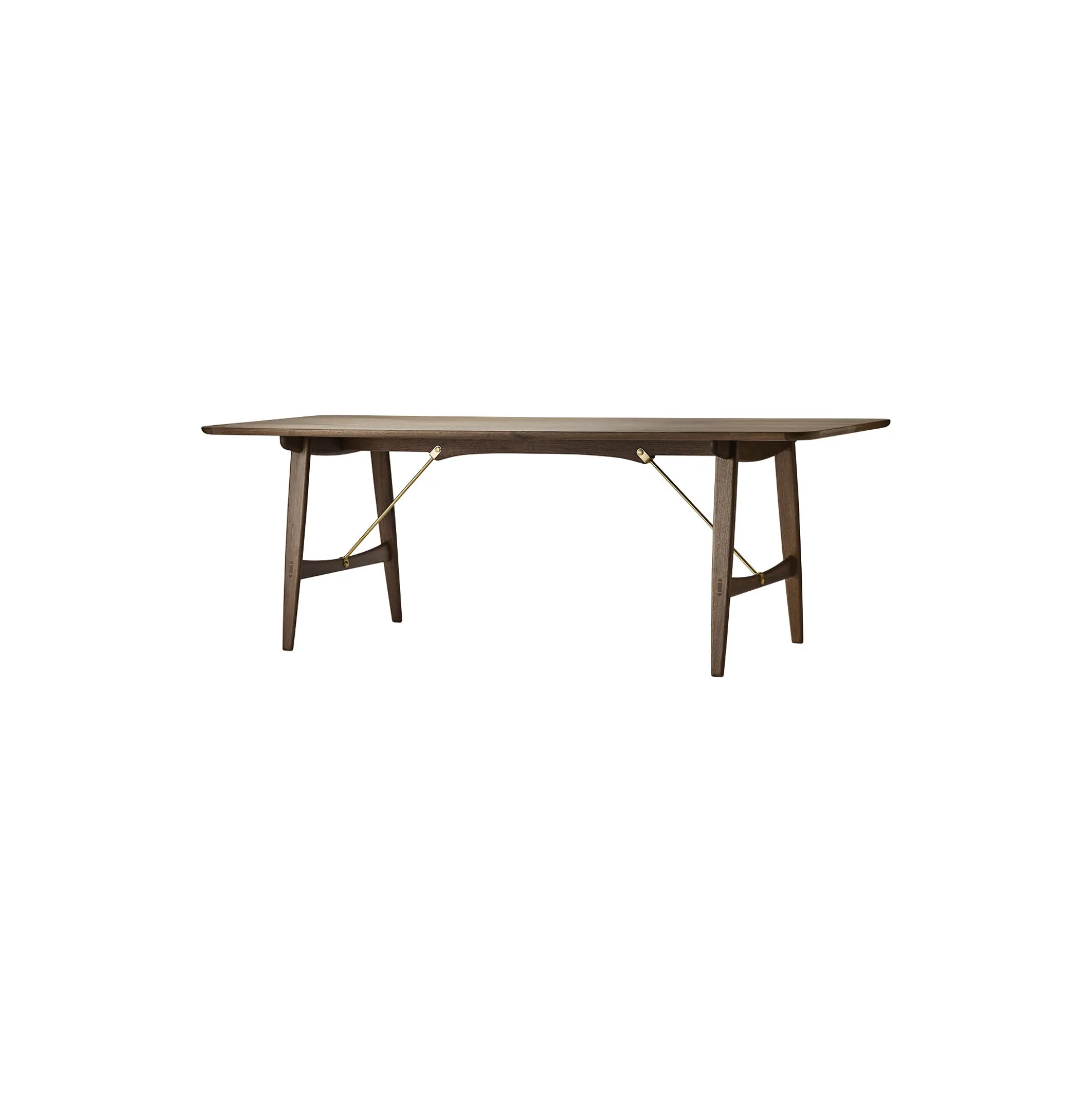 BM1160 Jagtbordet spisebord, olieret valnød/messing