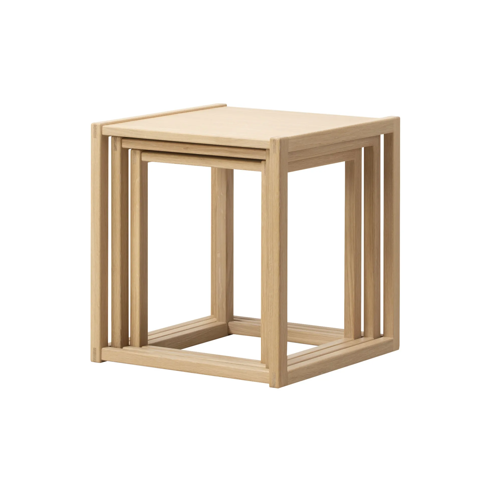 BM375 Nesting Tables, light oiled oak