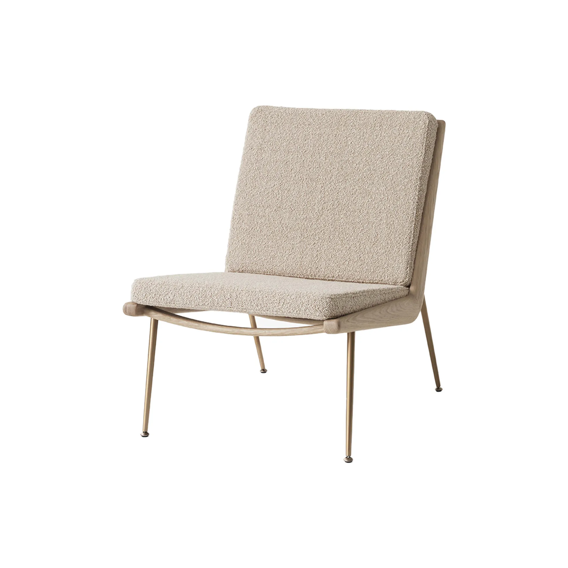 Boomerang HM1 loungestol, Karakorum 003/messing/sæbebehandlet eg