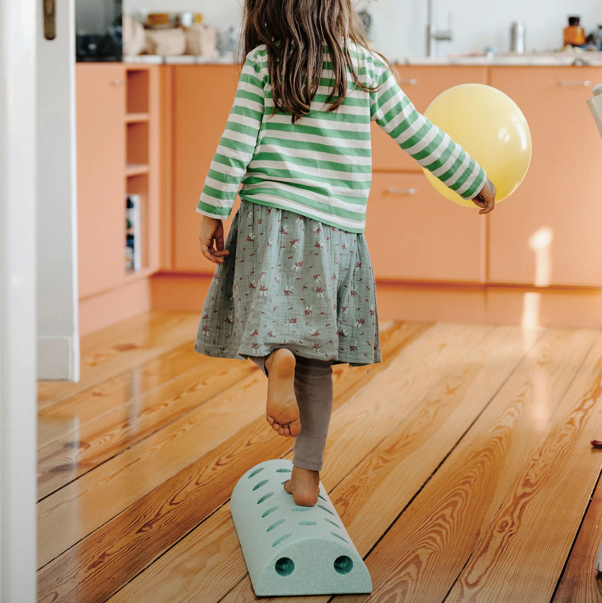 Børneskammel, ocean mint/forest green