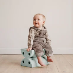 Børneskammel, ocean mint/forest green