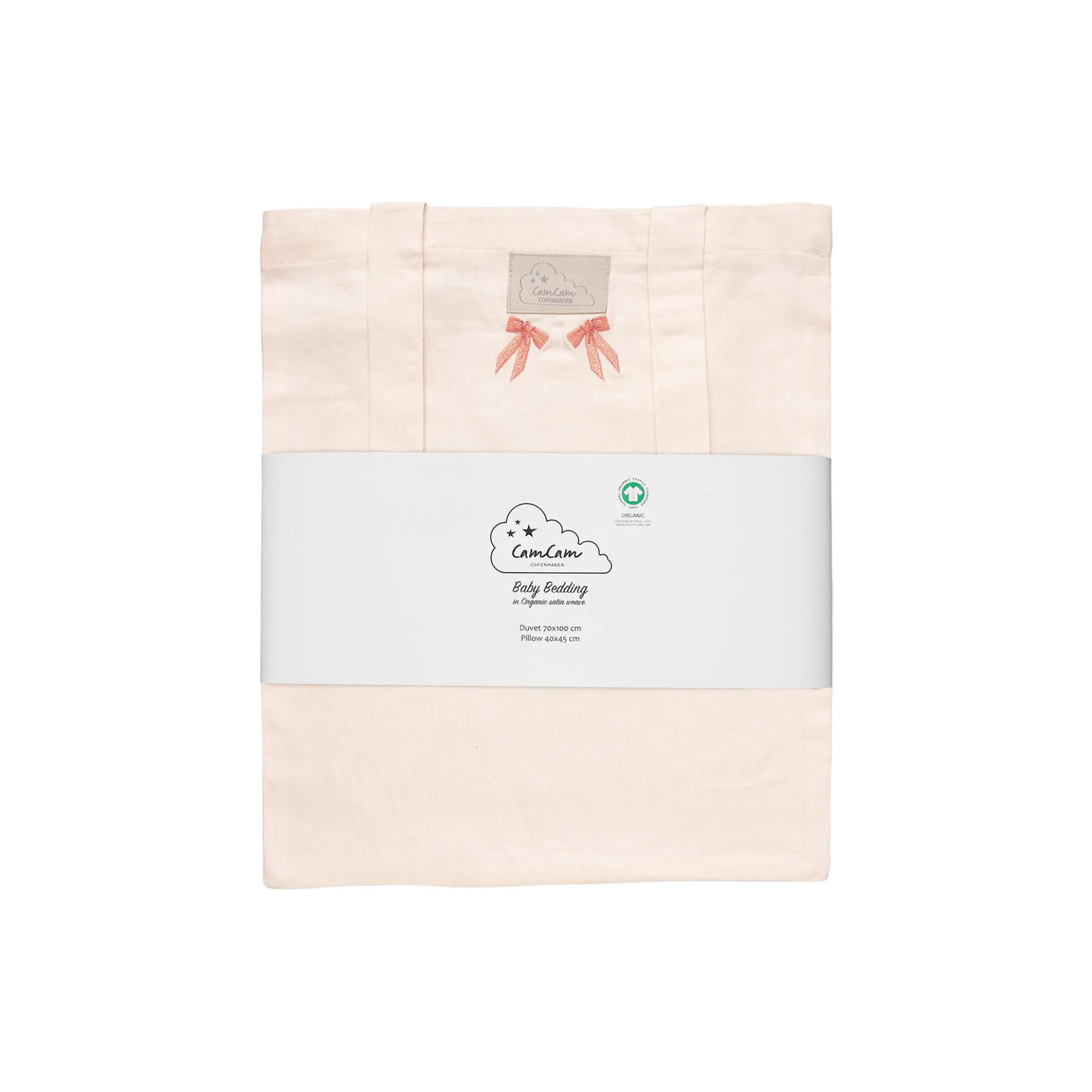Broderet baby sengetøj, bows