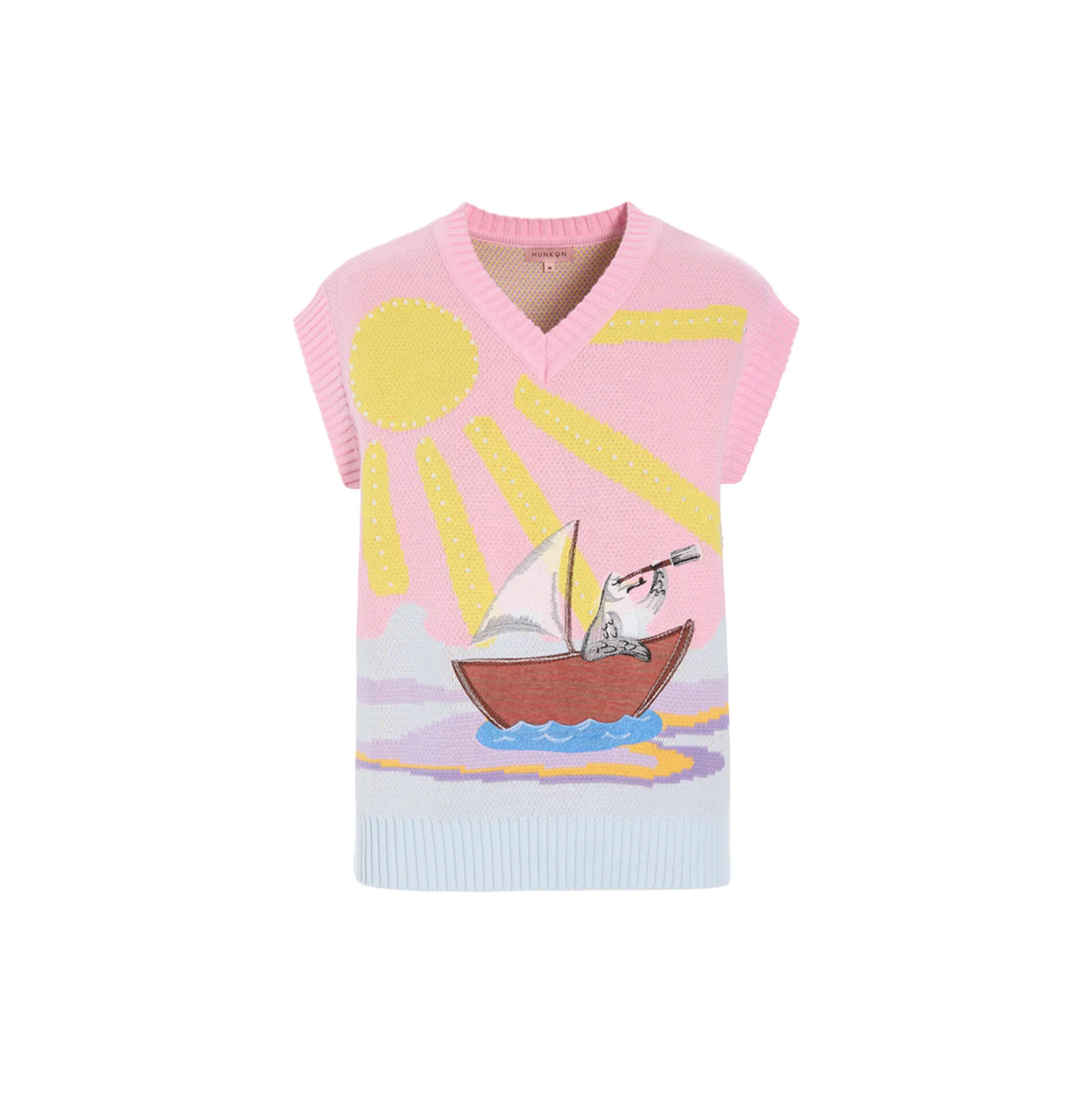 Bubbles Vest, pink sea