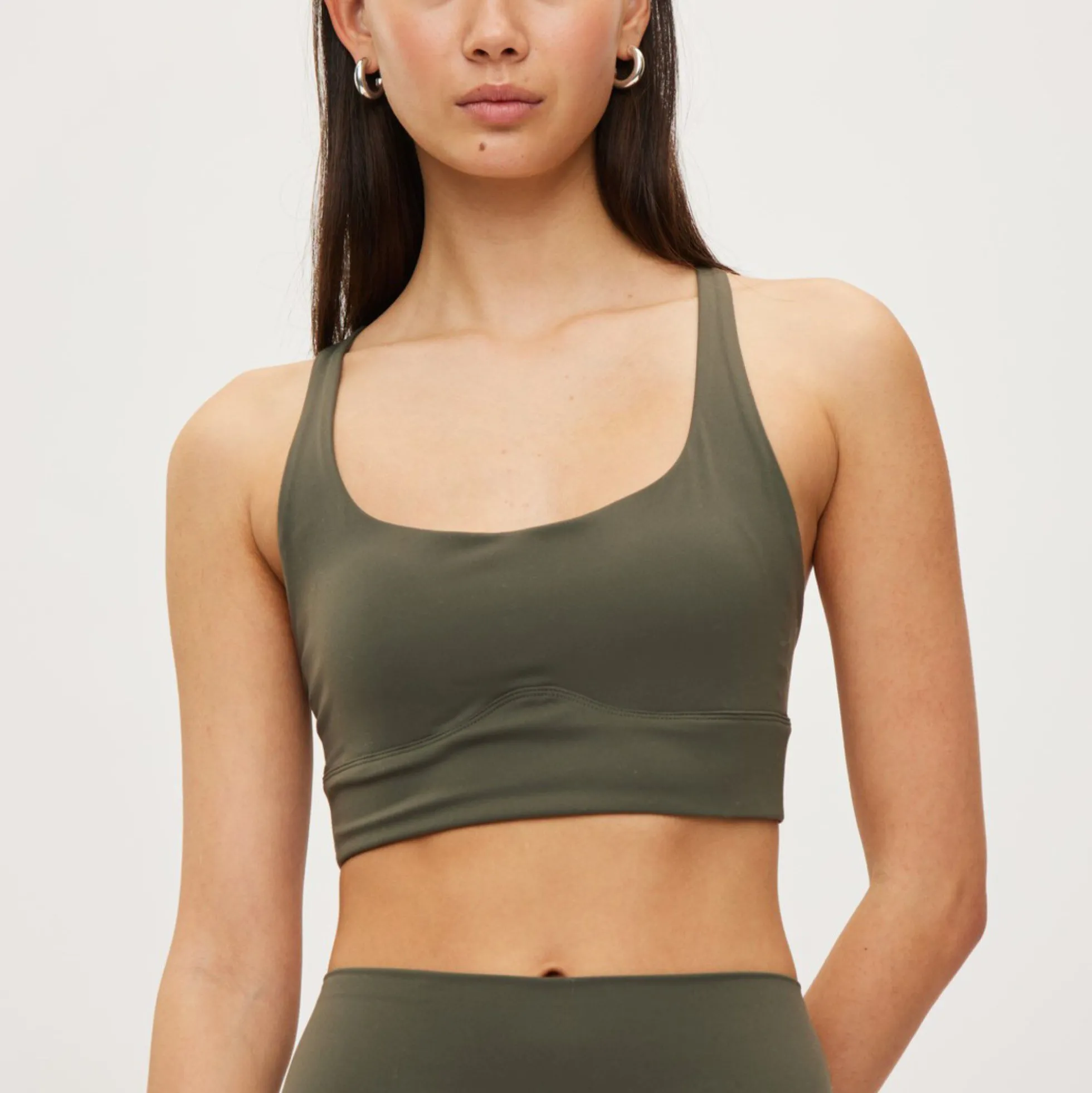 Butter Soft Sports Bra Seinna, charcoal olive