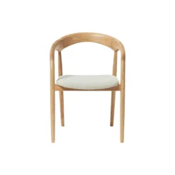 Camille Dining Table with Seat Cushion, off white/light ash