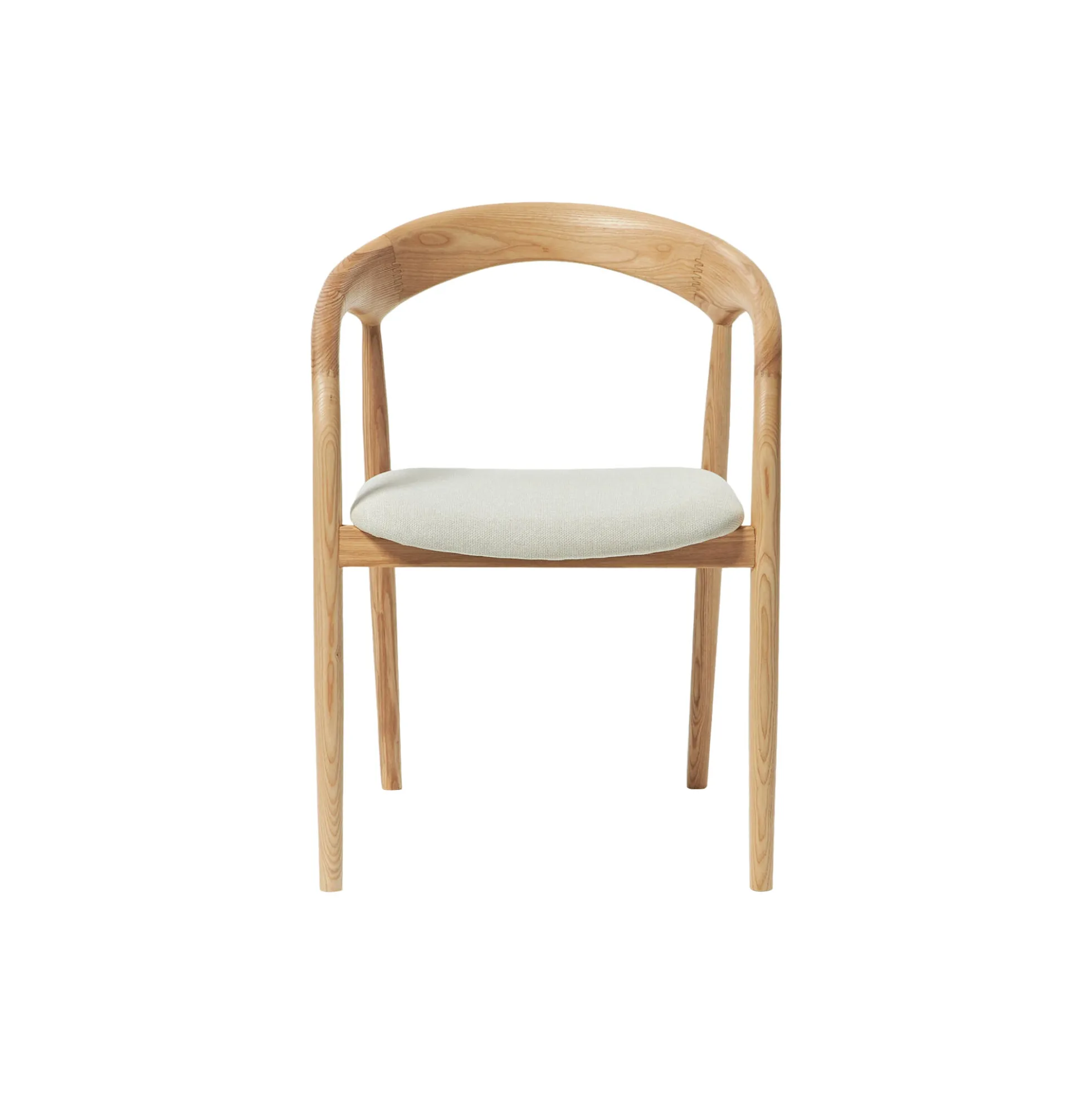 Camille Dining Table with Seat Cushion, off white/light ash