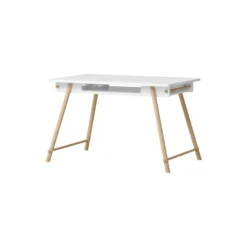 Camp junior skrivebord justerbart, hvid/eg