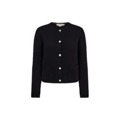 Cardigan 2 Pockets And Pearls, matis jacquard black