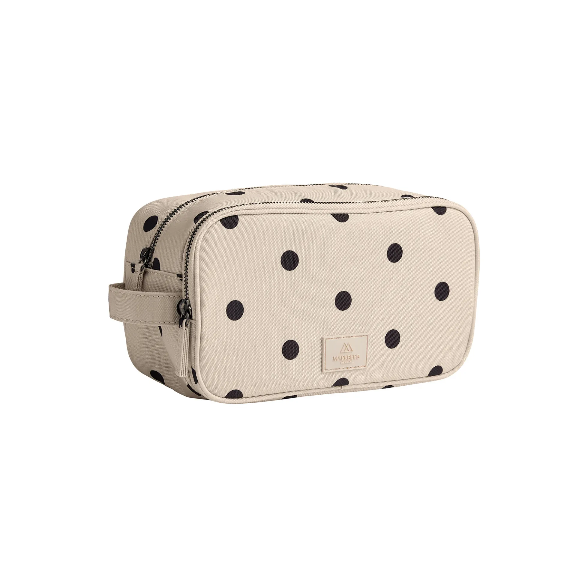 CareMBG Toiletry Bag Recycled, polka dot, creme
