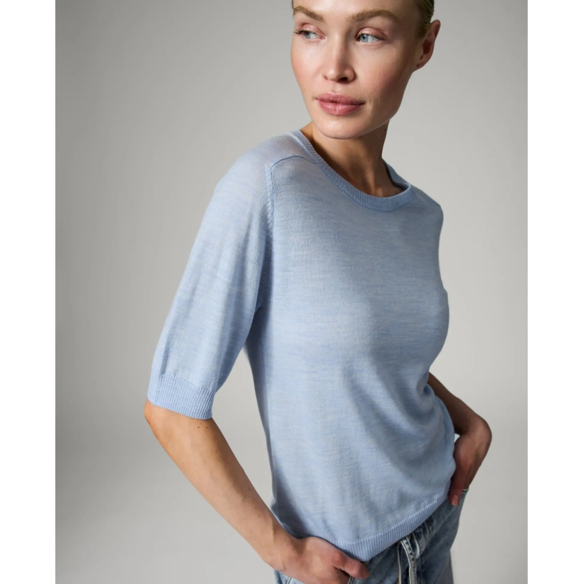 Carolina - Daily Elements Pullover, light blue melange