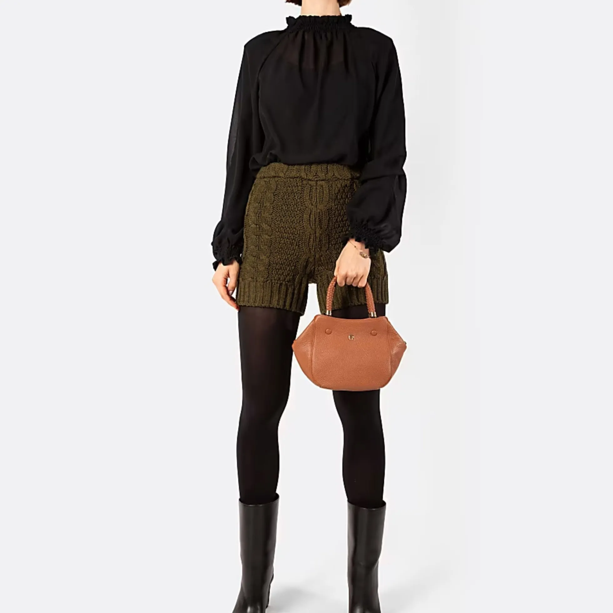 Carré Soft Handbag S, cognac brown