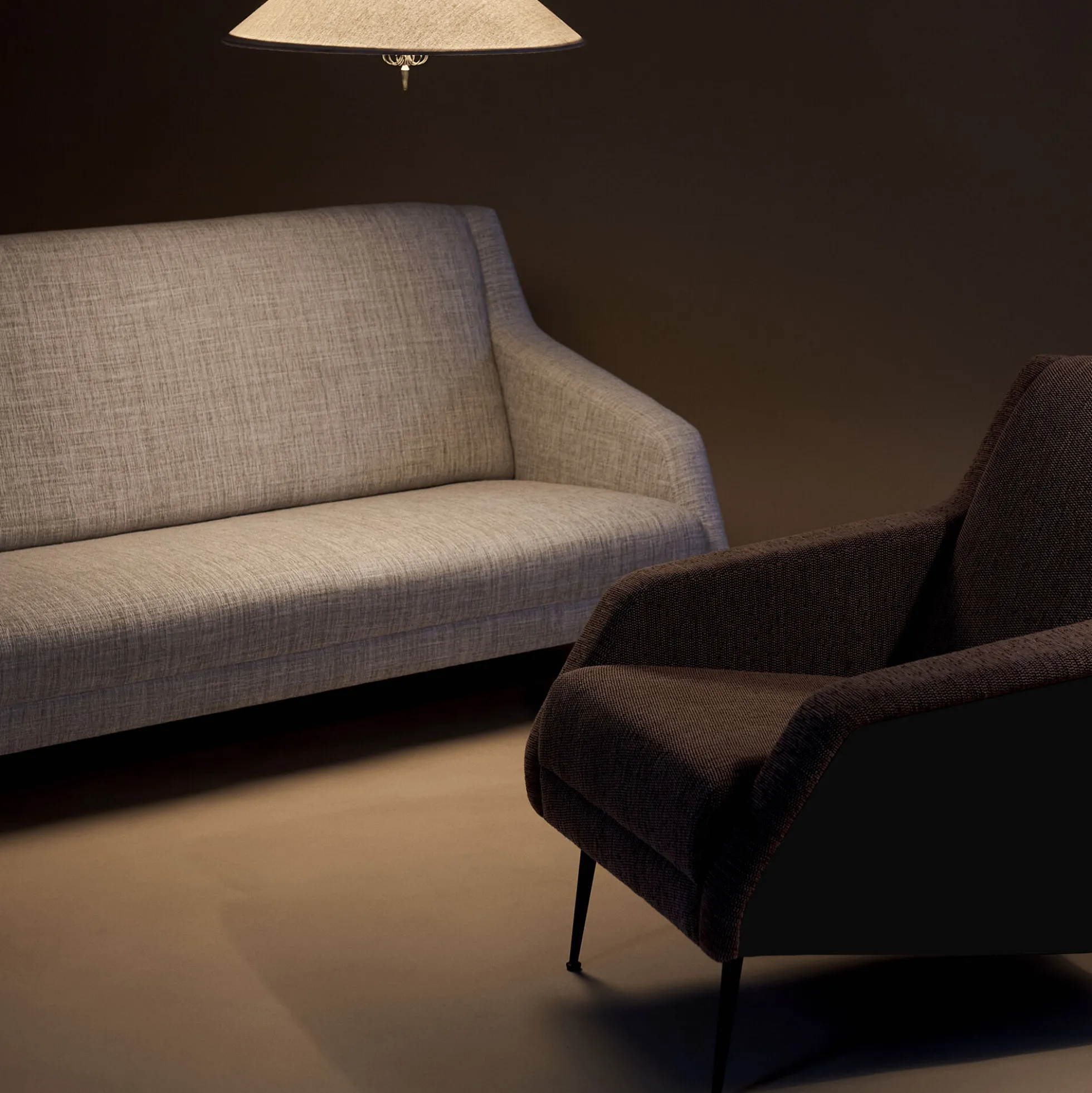 CDC. 1 Lounge Chair, Boucle 005/black matt