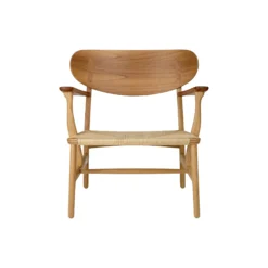CH22 loungestol, olieret teak/eg/natur