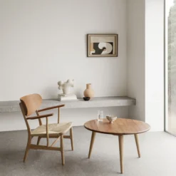 CH22 loungestol, olieret teak/eg/natur