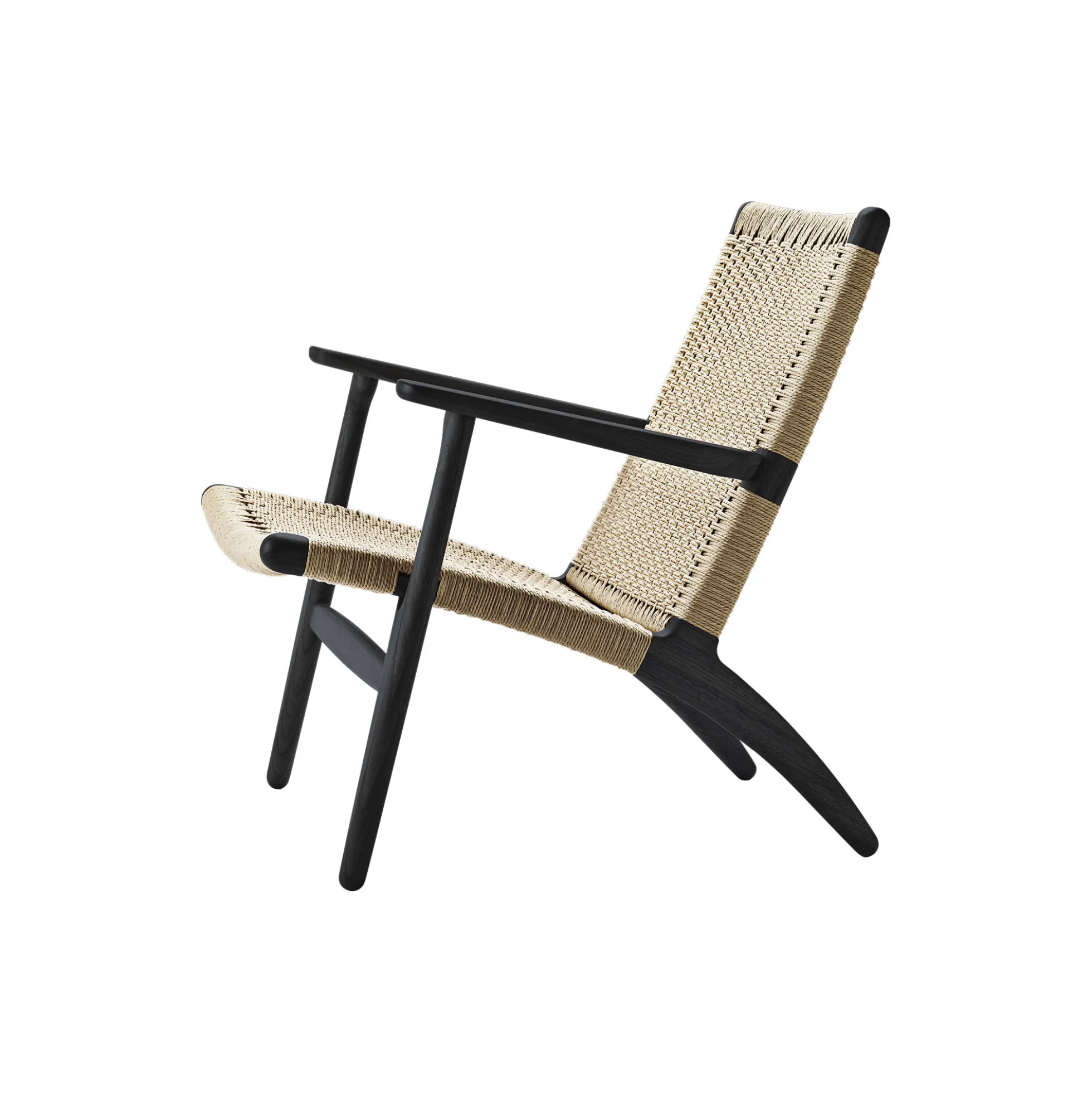 CH25 loungestol, sortlakeret eg/natur