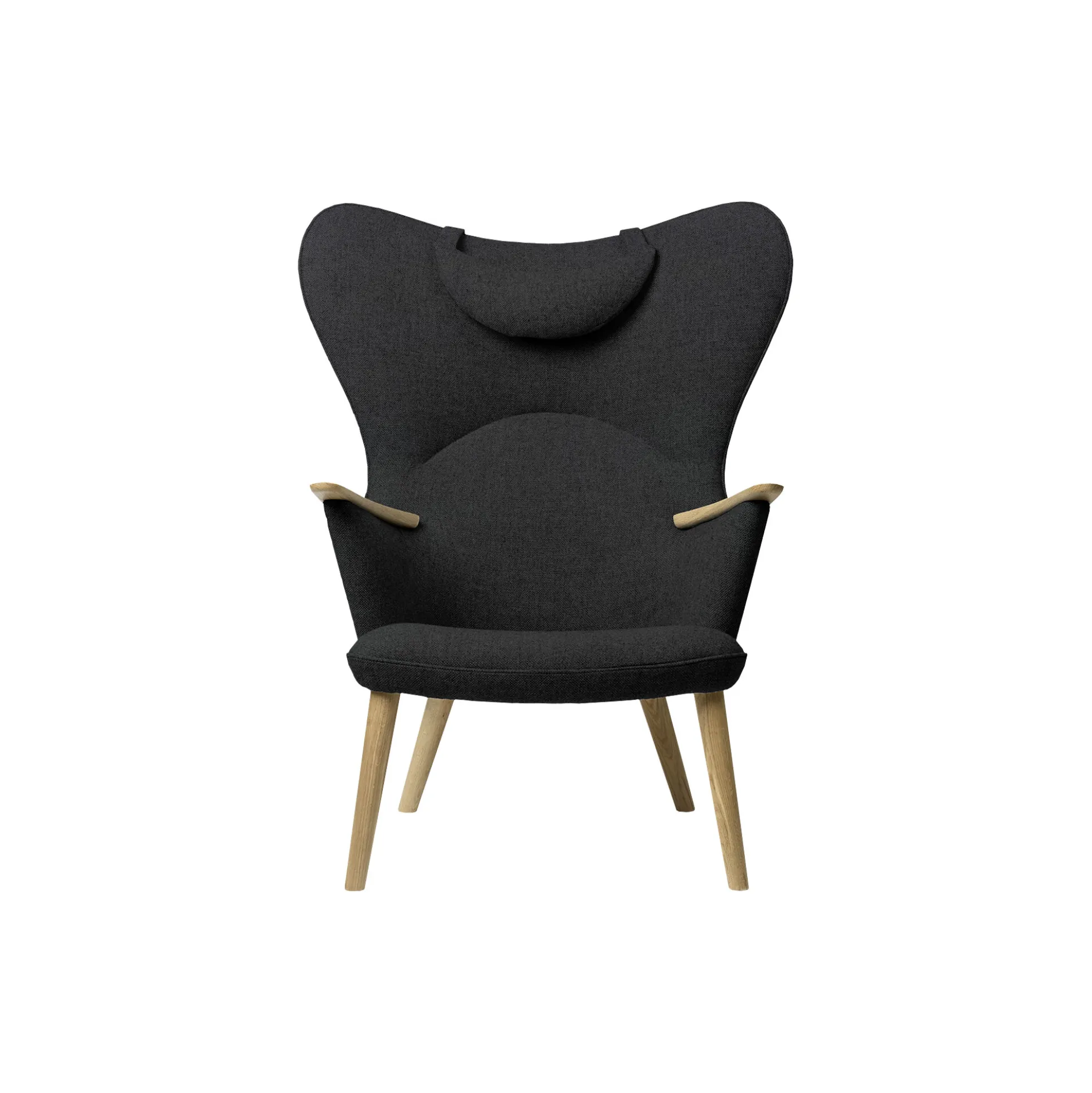 CH78 Mama Bear loungestol, black/sæbebehandlet eg