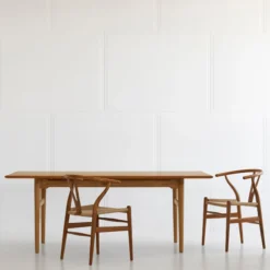 CH327 spisebord, olieret teak/olieret eg