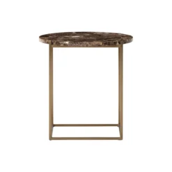 Circle Side Table, brown/brass